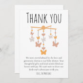 Hübsche niedliche Schmetterlingsdusche Dank Karten (Vorne/Hinten)