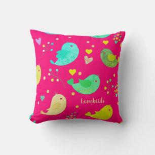 Hübsche Niedliche Vögel Liebe Herz Kissen