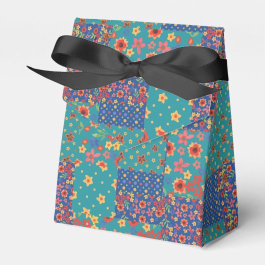 Hübsche nostalgische falsche Patchwork-Zelt-Gesche Geschenkschachtel (Vorderseite)