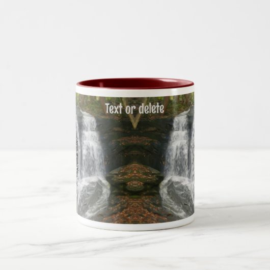 Hübsche Ölgemälde im Wasserfall ergänzen Ihr Foto Zweifarbige Tasse (Mittel)