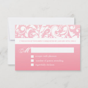 Hübsche Ombre Pink Reply Cards - UAWG 3,5 Zoll X 5 RSVP Karte