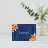Hübsche Orange-Blume auf Navy Blue - Directors Begleitkarte (Stehend Vorderseite)