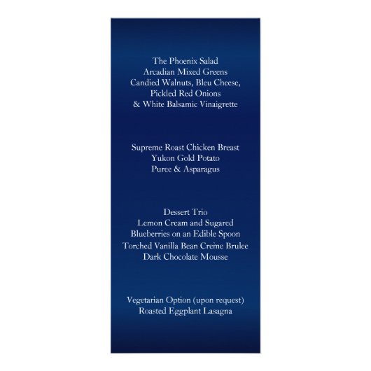 Hübsche Orange-Blume auf Navy Blue - Menü (Hinten)