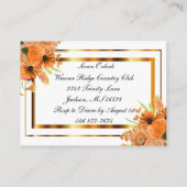 Hübsche Orange-Blume in Weiß Begleitkarte (Rückseite)