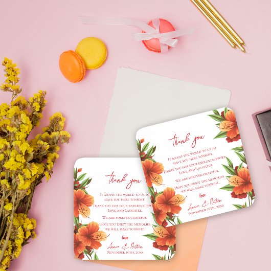 Hübsche Orange Blume Trendy Floral Wedding Getränkeuntersetzer