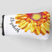 Hübsche orange Gänseblümchen-Blume mit individuell Golf Headcover (Vorderseite)