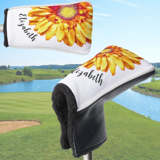 Hübsche orange Gänseblümchen-Blume mit individuell Golf Headcover