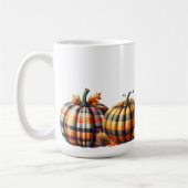 HÜBSCHE ORANGE & GRÜNE KARIERTE FALL PUMPKINS KAFFEETASSE (Links)