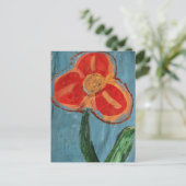 Hübsche Orange Mixed Media Blume Postkarte (Stehend Vorderseite)
