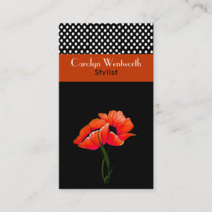 Hübsche orange Mohnblumen und Visitenkarte