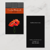 Hübsche orange Mohnblumen und Visitenkarte (Vorne/Hinten)