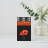 Hübsche orange Mohnblumen und Visitenkarte (Stehend Vorderseite)