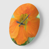 Hübsche Orange Nasturtium Blume Wall Clock Große Wanduhr (Winkel)