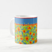 Hübsche orange Ringelblumen-Kaffee-Tasse Kaffeetasse (Vorderseite Links)