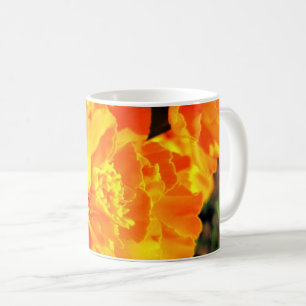 Hübsche orange Ringelblumen-sonnige Blumen nett Kaffeetasse