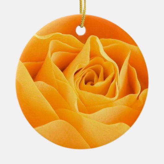 Hübsche Orange-Rose Keramik Ornament (Vorne)