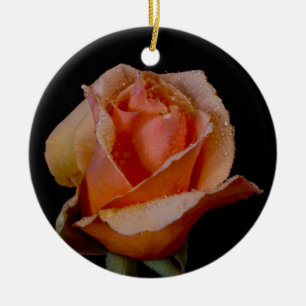 Hübsche orange Rose Keramikornament