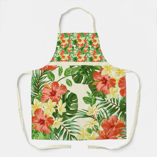 Hübsche Orange- und Gelbblüten, gemischte Printwer Schürze (Vorderseite)