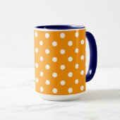 Hübsche Orangefarbe mit weißen Tupfen Tasse (VorderseiteRechts)