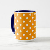 Hübsche Orangefarbe mit weißen Tupfen Tasse (Vorderseite Links)