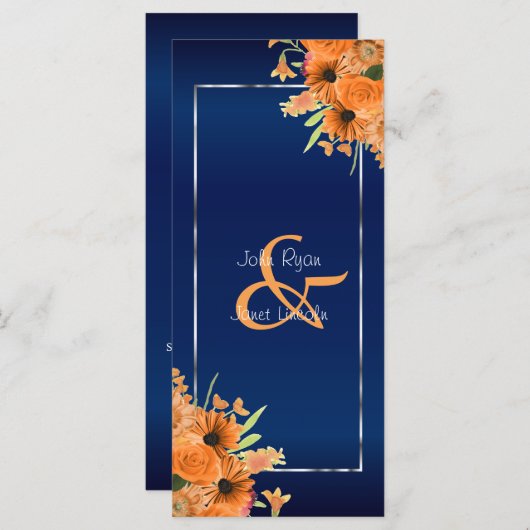 Hübsche orangefarbene Blume für Navy Blue Programm (Vorne/Hinten)