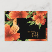 Hübsche Orangefarbene Hochzeitsdetails Begleitkarte (Vorderseite)