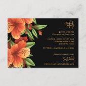 Hübsche Orangefarbene Hochzeitsdetails Begleitkarte (Rückseite)