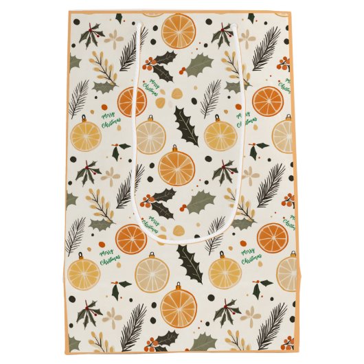 Hübsche Orangefarbene Scheiben und Kiefernwein Mittlere Geschenktüte (Rückseite)