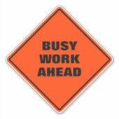 Hübsche Orangenarbeit vor dem Straßenschild Aufkleber (Vorderseite)