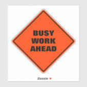 Hübsche Orangenarbeit vor dem Straßenschild Aufkleber (Blatt)