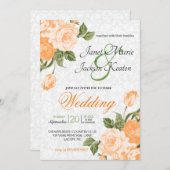 Hübsche Orangenblumen Einladung (Vorne/Hinten)