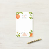 Hübsche Orangenblüten Zitrusfrüchte Hochzeit Post-it Klebezettel (Auf Schreibtisch)
