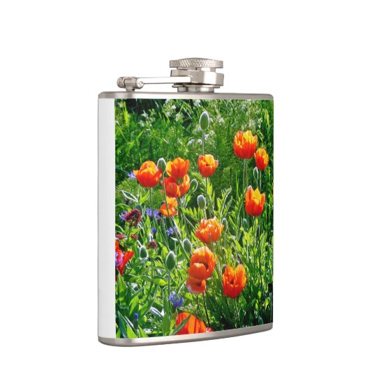 Hübsche Orangenmohn Flachmann (Rechts)