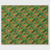 Hübsche Orangenmohn Geschenkpapier (Flach)