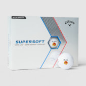 Hübsche Orangensaft-Blume mit individuelle Name-Da Golfball (Verpackung)