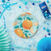 Hübsche Orangenzitrone Pappteller (Party)
