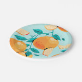 Hübsche Orangenzitrone Pappteller (Schrägansicht)