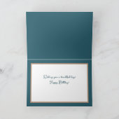 Hübsche Orchideen Aqua Hintergrund Happy Birthday Karte (Innenseite)