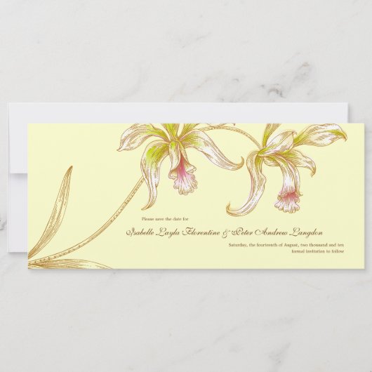 Hübsche Orchideen Save the Date Hochzeitskarte (Vorderseite)