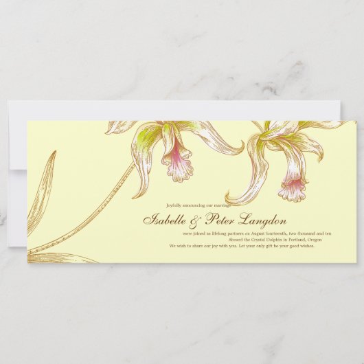 Hübsche Orchids Hochzeitkarte Einladung (Vorderseite)