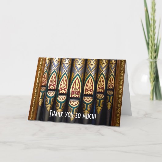 Hübsche Orgelpfeifen Dankeschön Karte (Vorderseite)