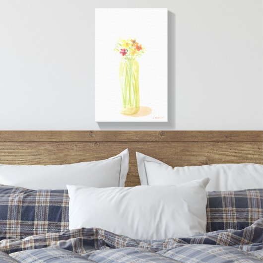 Hübsche originale Blume auf der Leinwand (Insitu (Schlafzimmer))