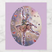 Hübsche Originaltextur Ballerina Kunst Lila Weinetikett (Einzelnes Label)