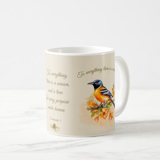 Hübsche Oriole Songbird-Tasse mit Biokosatz Kaffeetasse (VorderseiteRechts)
