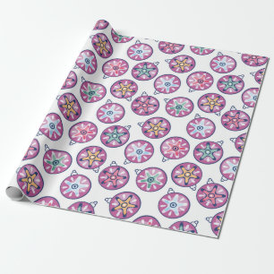 Hübsche Ornamente im Lila und blauen Muster Geschenkpapier