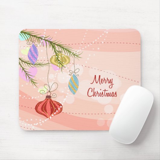 Hübsche Ornamente Rosa Weihnachtsmousepad Mousepad (Mit Mouse)