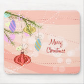 Hübsche Ornamente Rosa Weihnachtsmousepad Mousepad (Vorne)