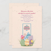 Hübsche Ostereier Einladung (Vorne/Hinten)