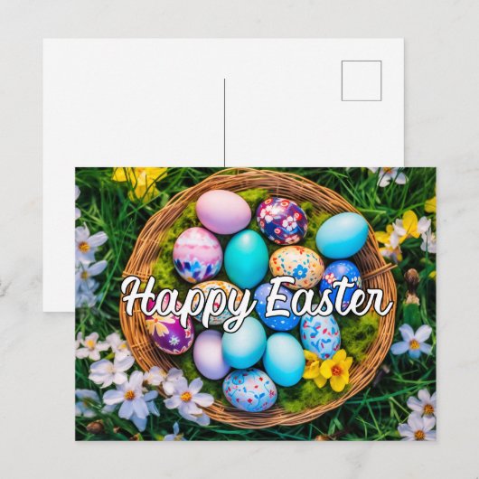 Hübsche Ostereier Postkarte (Vorne/Hinten)