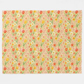 Hübsche Ostern-/Frühjahrsblumenmuster Fleecedecke (Vorderseite (Horizontal))